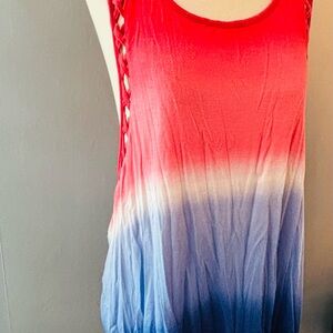 SO Red and Blue Ombre Tank Top